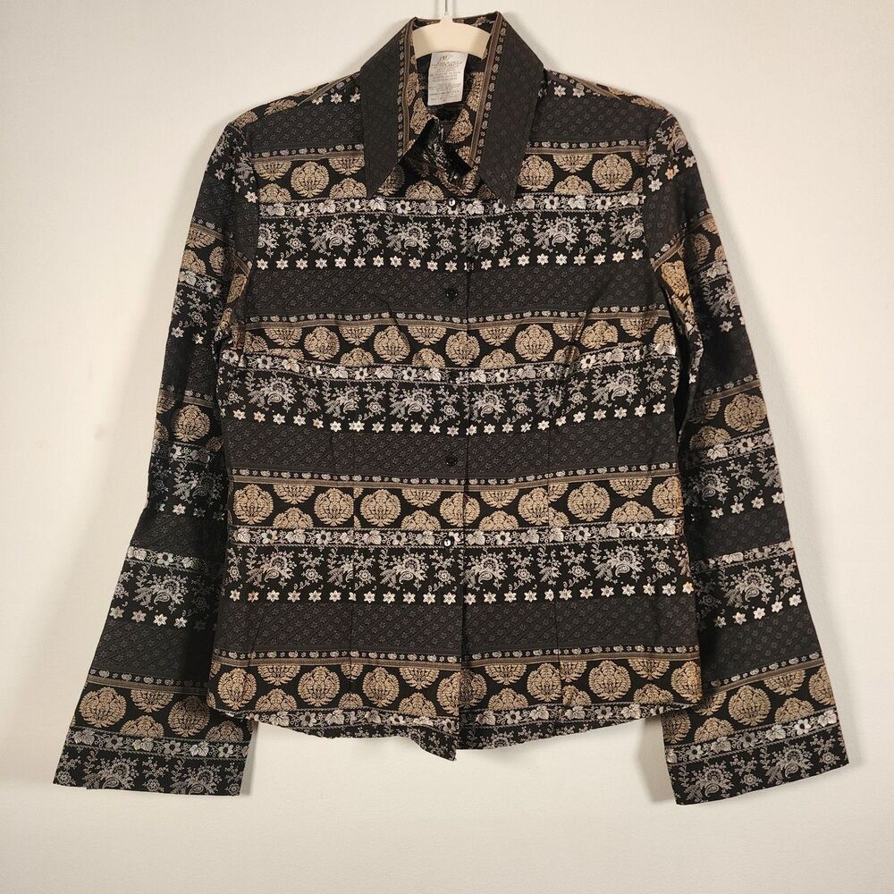 Naracamicie Made in Italy Paisley Floral Blouse Sz III Medium NWOT